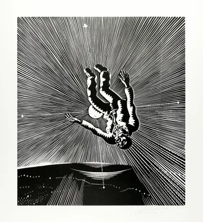 Grabado En Madera Mattheuer - Hin ist er (He’s gone)