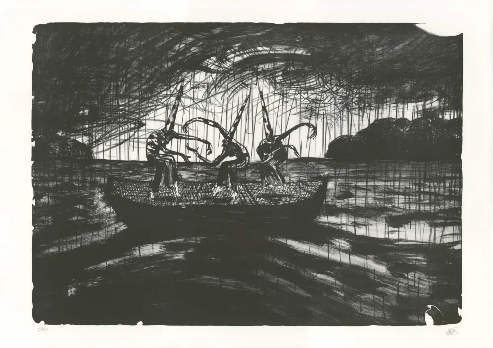 Litografía Mattotti - Tiepolo - La Barque