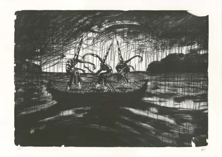 Litografía Mattotti - Tiepolo - La Barque