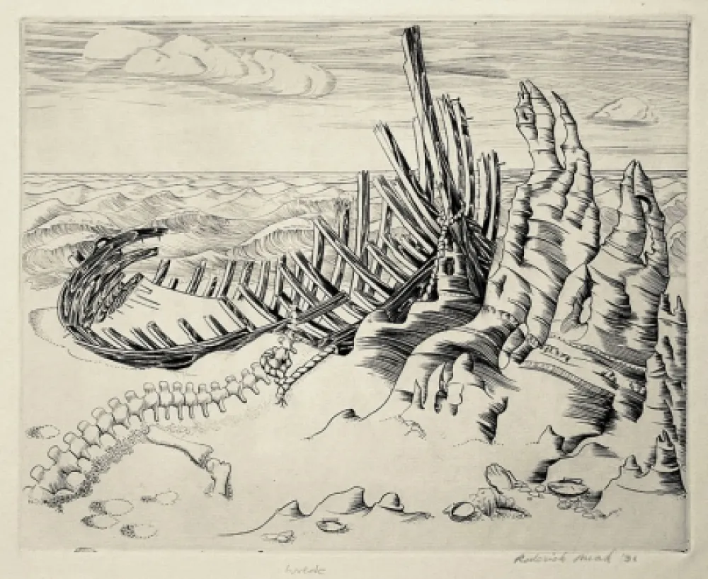 Aguafuerte Mead - Wreck (Wreck on Shore; Wrecked Ship)