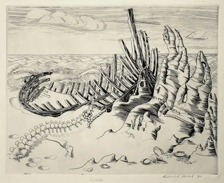 Aguafuerte Mead - Wreck (Wreck on Shore; Wrecked Ship)