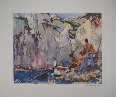 Heliograbado Méheut - La Pêche dans les Calanques