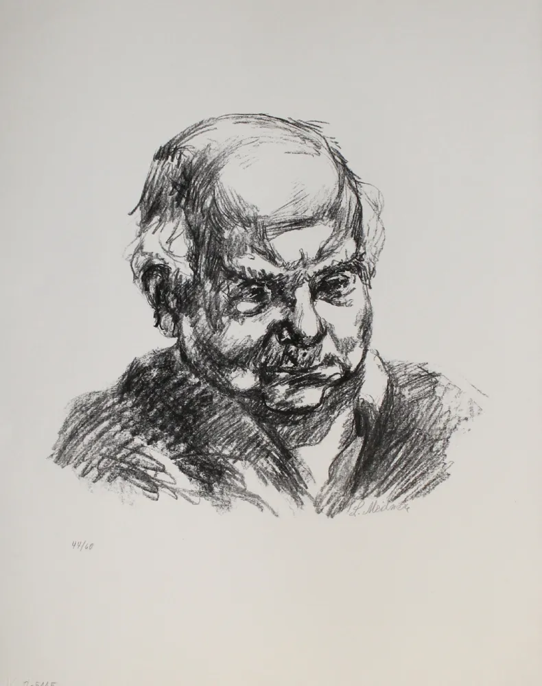 Litografía Meidner - Selbstbildnis nach rechts