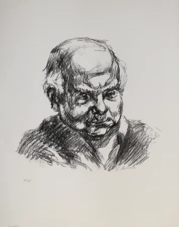 Litografía Meidner - Selbstbildnis nach rechts