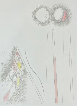 Aguafuerte Y Aguatinta Melotti - FM 13. bandiera, lune e parallelepipedi