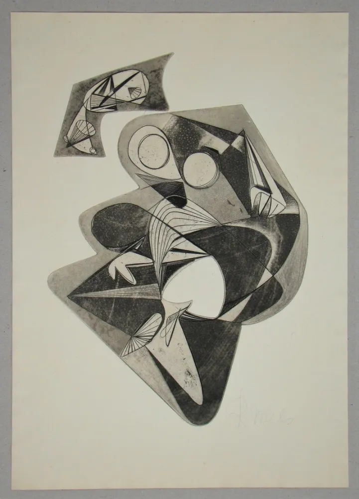 Aguafuerte Mels - Composition pour Art Abstrait