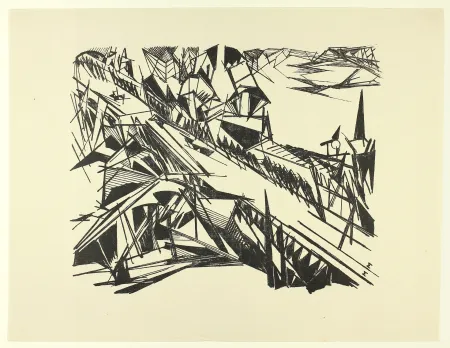 Litografía Melzer - Spreebrücke Berlin