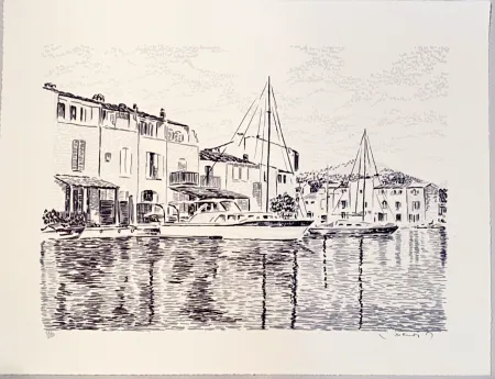 Litografía Mendjisky - Port Grimaud