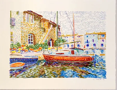 Litografía Mendjisky - Port Grimaud
