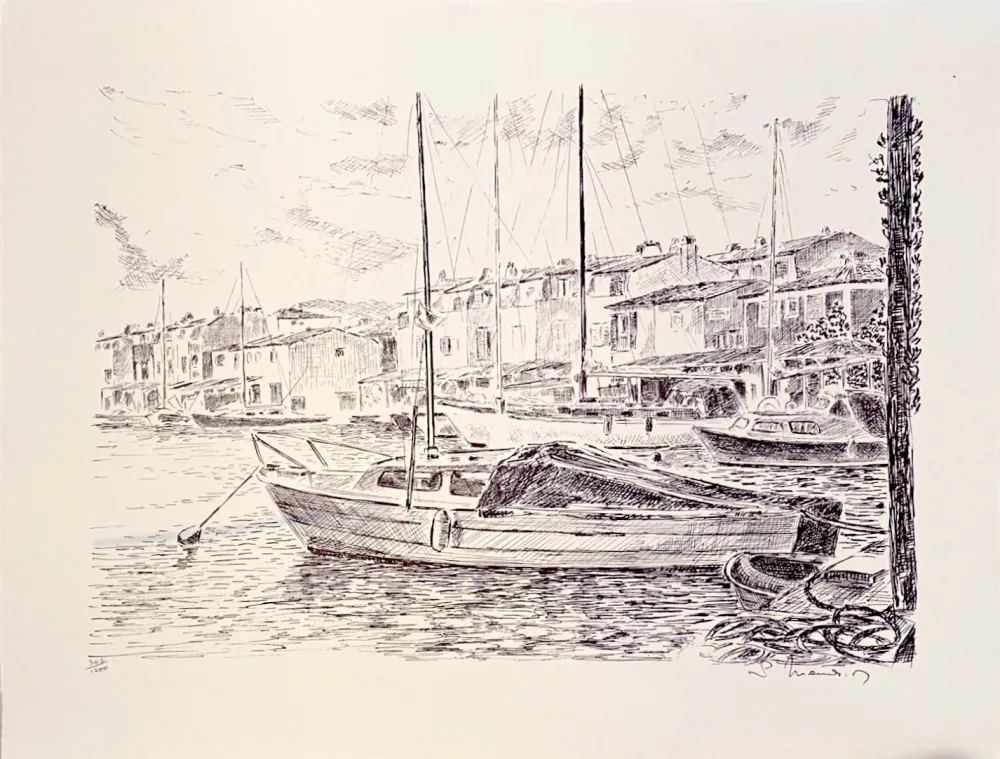 Litografía Mendjisky - Port Grimaud
