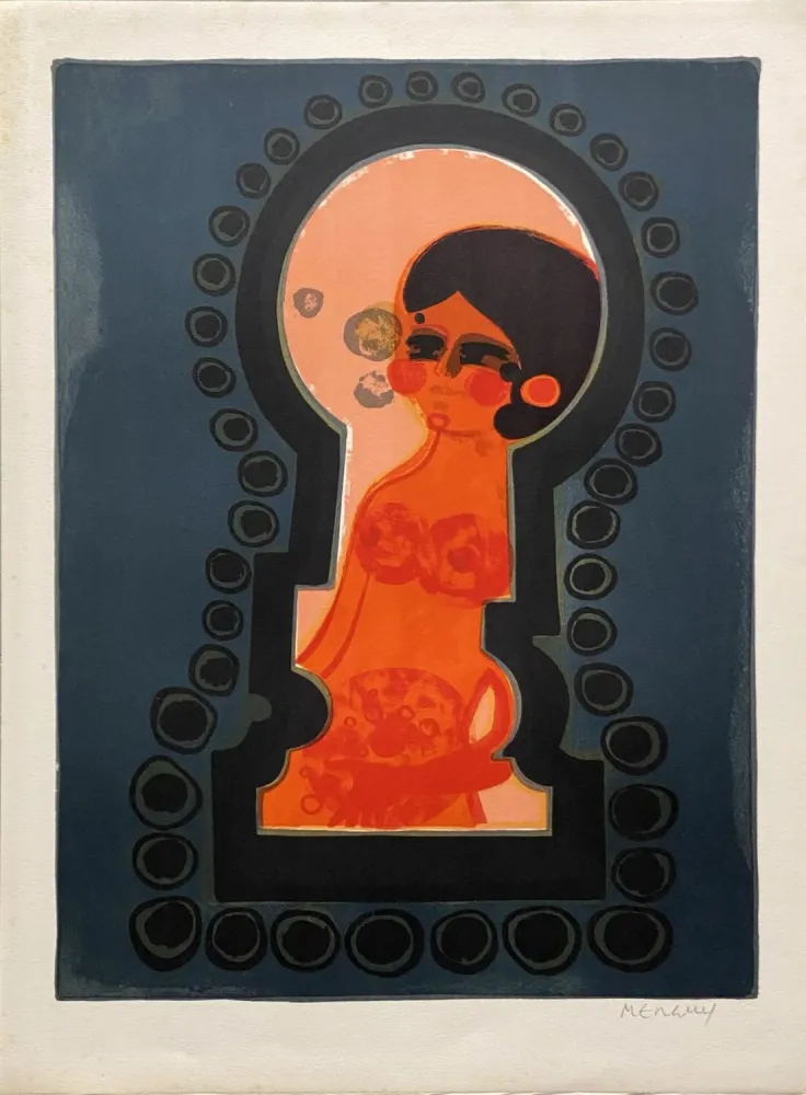 Litografía Menguy - La serrure