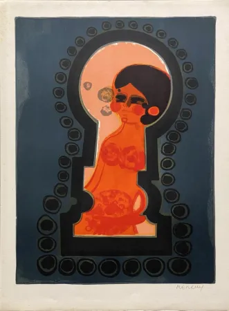 Litografía Menguy - La serrure