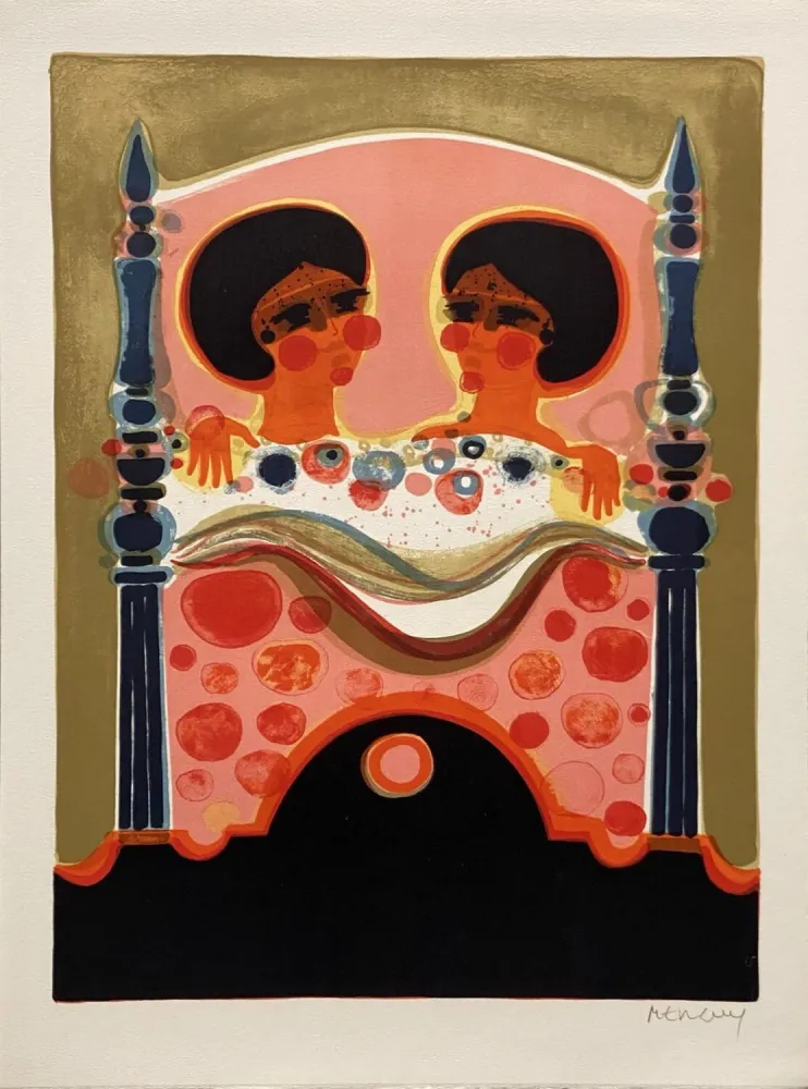 Litografía Menguy - La sieste