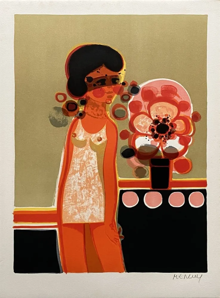 Litografía Menguy - Pensive