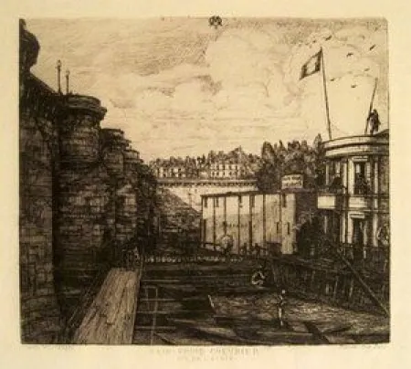 Grabado Meryon - Bain-Froid Chevrier