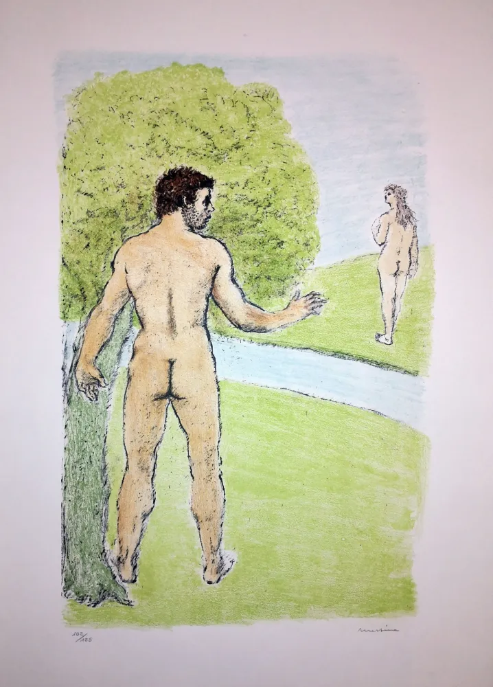 Litografía Messina - Nudi