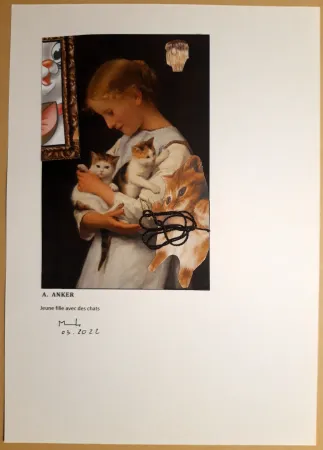 Sin Técnico Metras - Jeune fille avec des chats