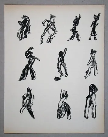 Litografía Michaux - Dix Figures