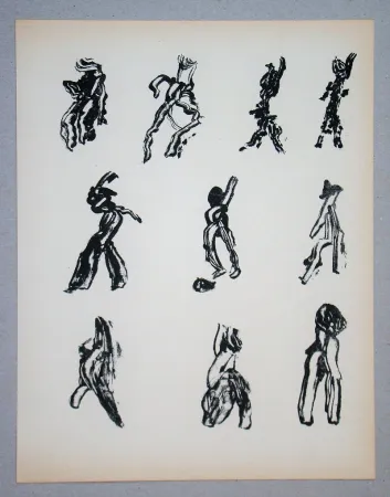 Litografía Michaux - Dix Figures