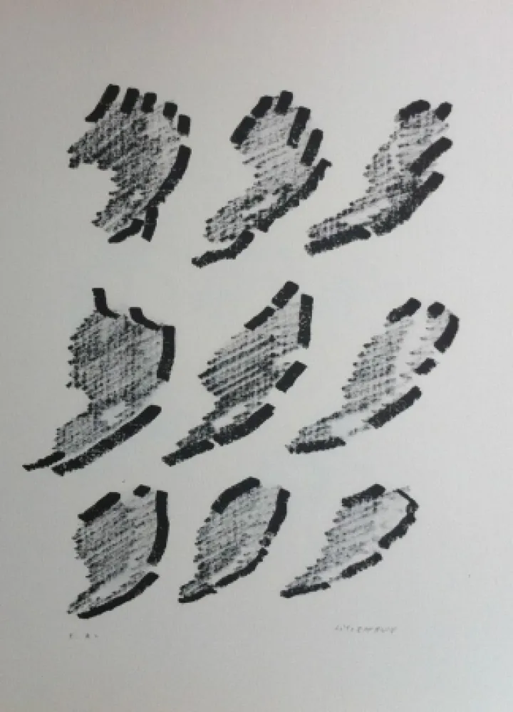 Litografía Michaux - Par la voie des rythmes 152