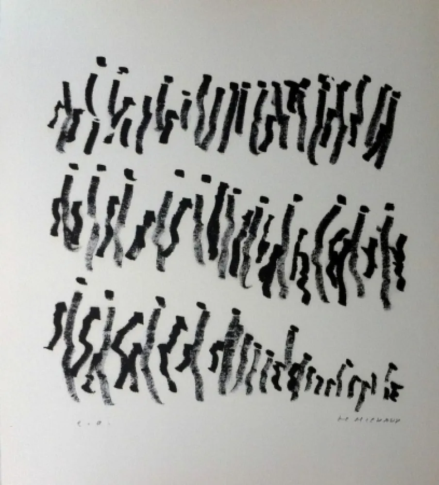 Litografía Michaux - Par la voie des rythmes 157