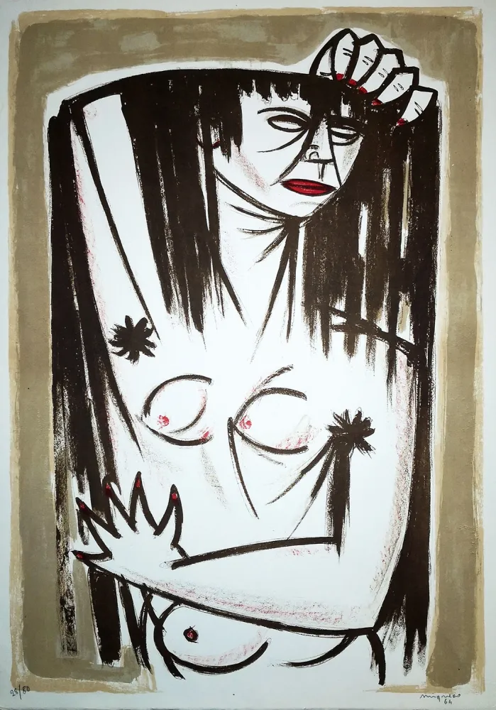 Litografía Migneco - Donna