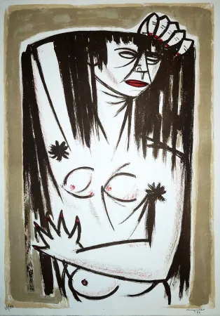 Litografía Migneco - Donna