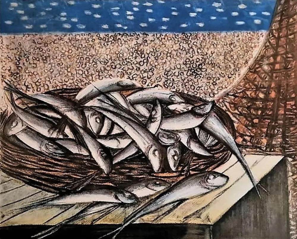 Litografía Migneco - Sardelle