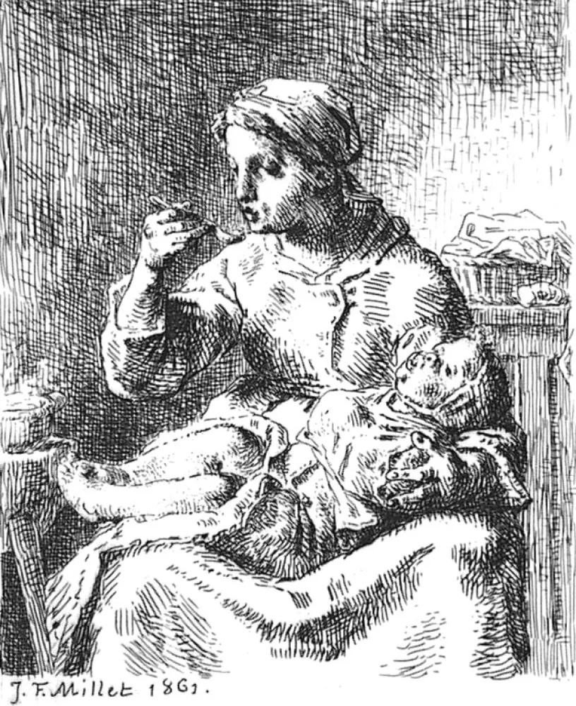 Aguafuerte Millet - La Bouillie