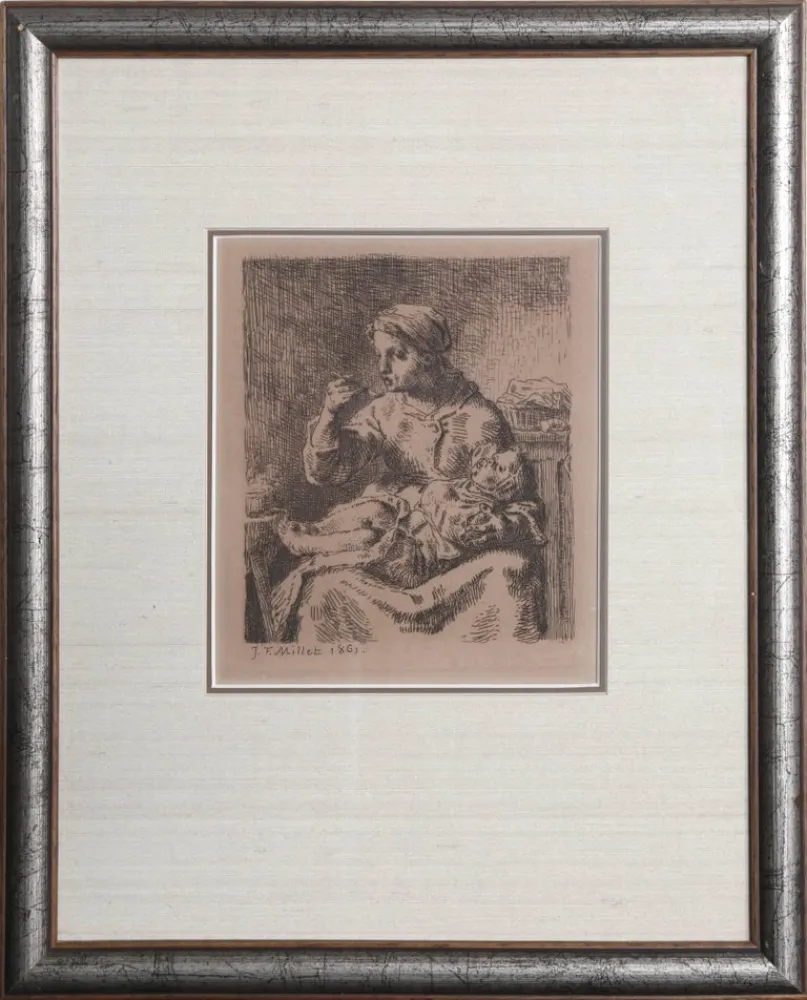 Grabado Millet - La Boullie (The Porridge)