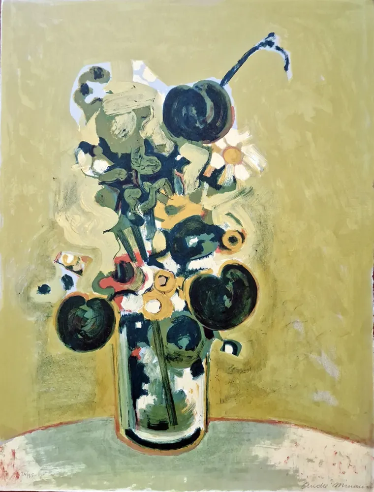 Litografía Minaux - Le bouquet d'octobre