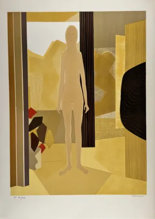 Litografía Minaux - Nu dans l'atelier