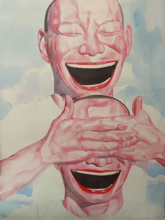 Litografía Minjun - Faces