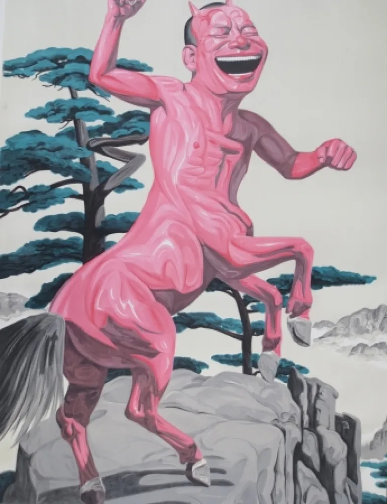 Litografía Minjun - Sans titre