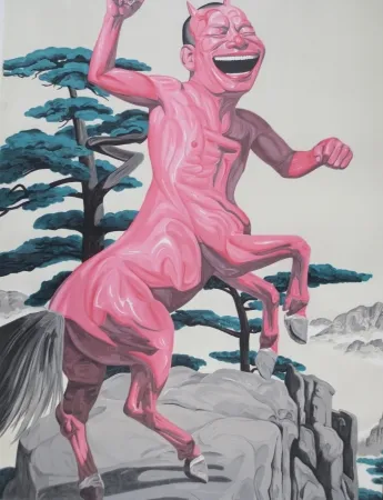 Litografía Minjun - Sans titre