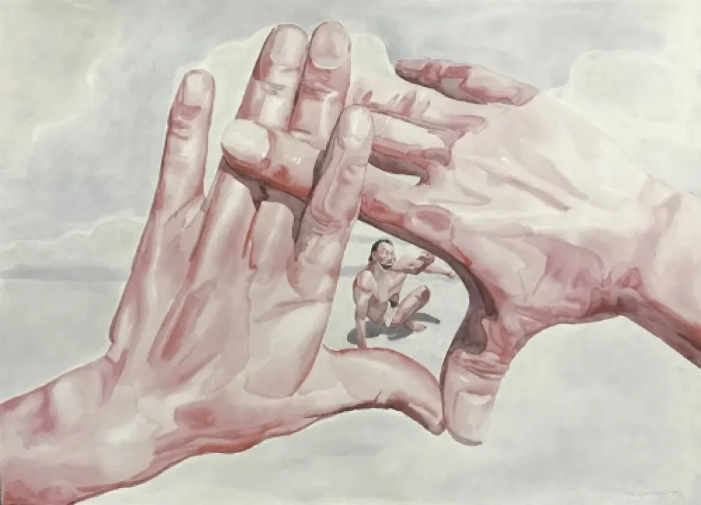 Litografía Minjun - Untitled (Smile-ism No. 9),