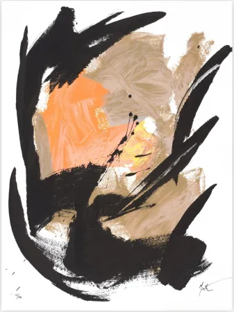 Serigrafía Miotte - Mancha Central Naranja