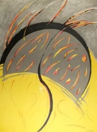 Litografía Miralles - Llamas / Flames