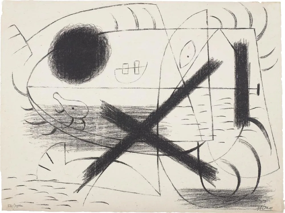 Litografía Miró - 1 (First Lithographic piece ever known)