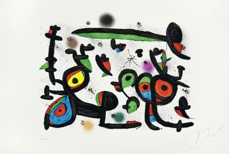 Litografía Miró - Amoureux et Luna Park I (Les)