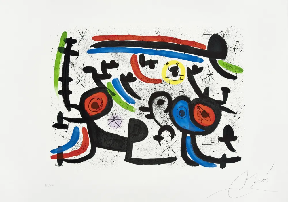 Litografía Miró - Amoureux et Luna Park II (Les)