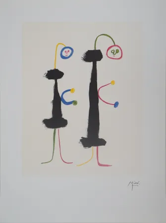 Litografía Miró - Amoureux surréalistes