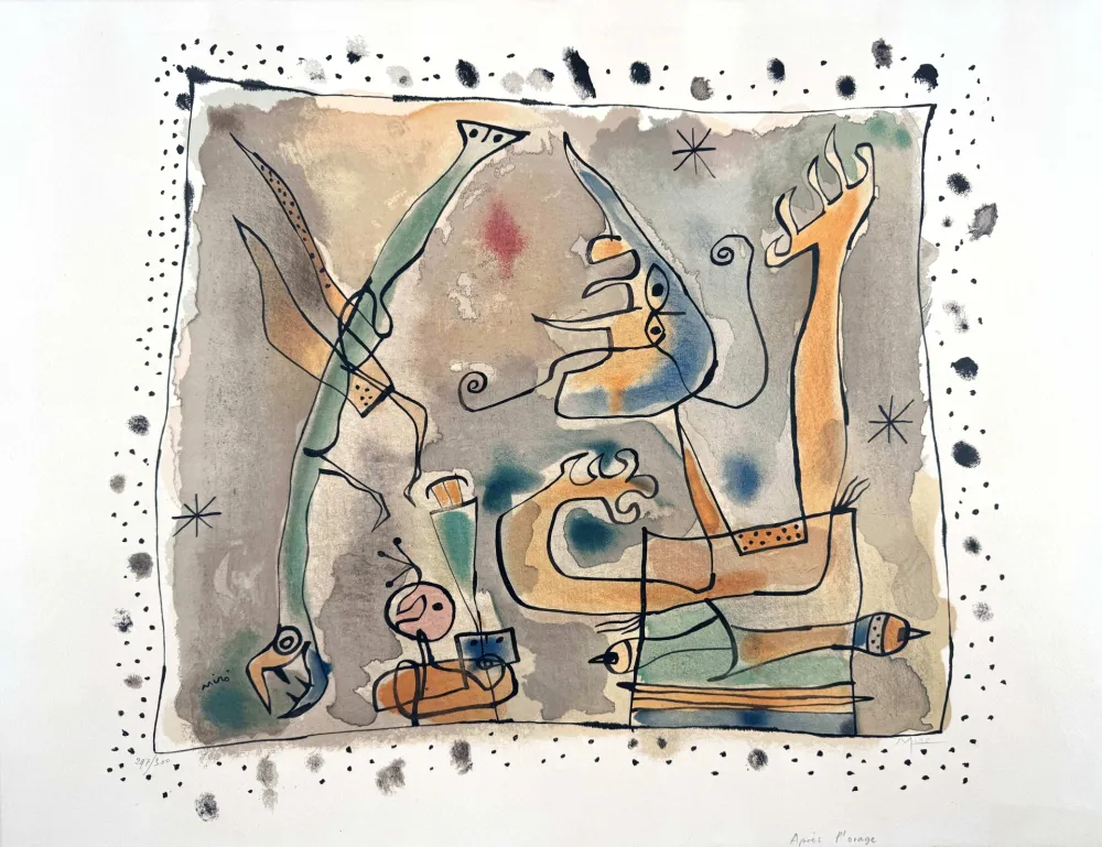 Litografía Miró - Après l'orage 
