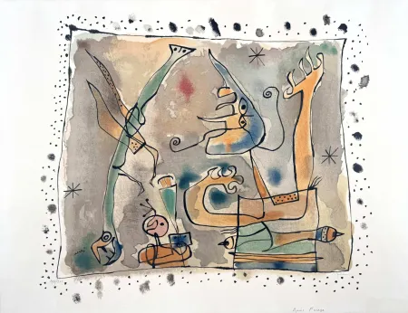 Litografía Miró - Après l'orage 