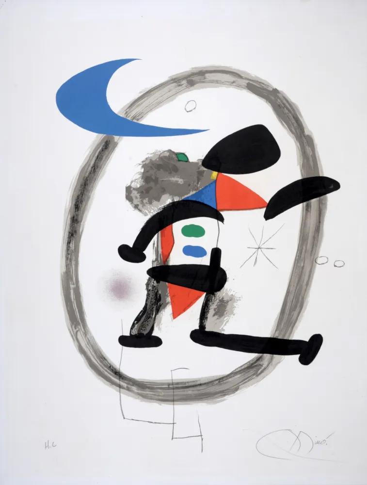 Litografía Miró - Arlequin Circonscrit