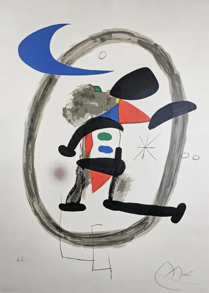 Litografía Miró - Arlequin Circonscrit
