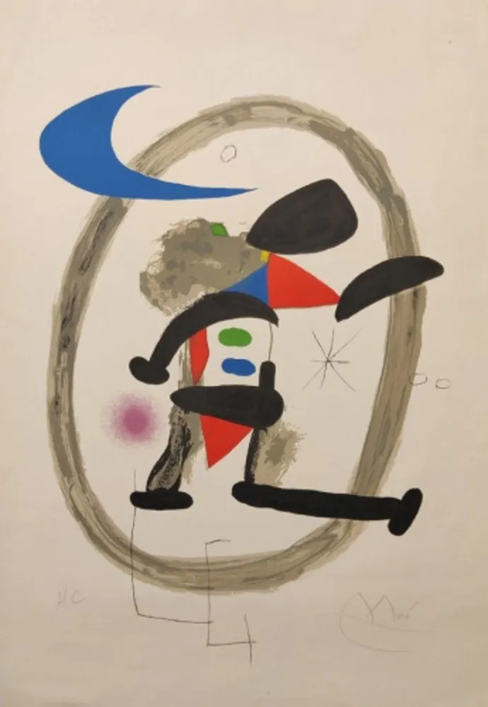 Litografía Miró - Arlequin Circonscrit