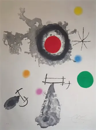 Aguafuerte Y Aguatinta Miró - Astre et Fumée (Star and Smoke)