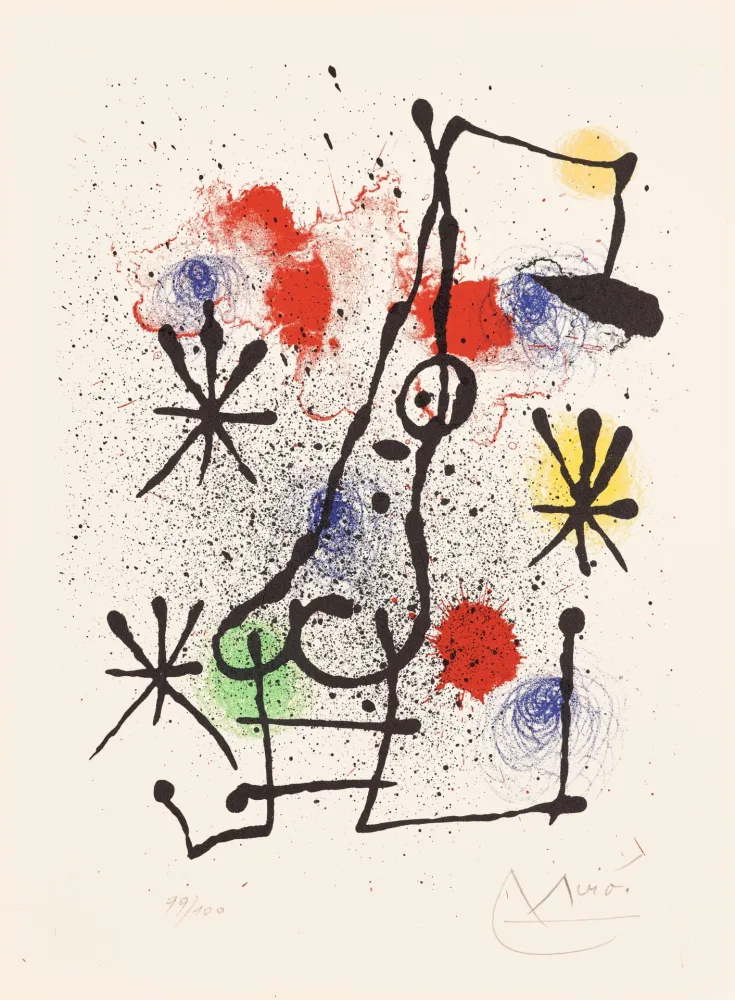 Litografía Miró - Au portail couvert de neige (At the Snow-Covered Gate)