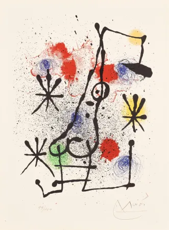 Litografía Miró - Au portail couvert de neige (At the Snow-Covered Gate)